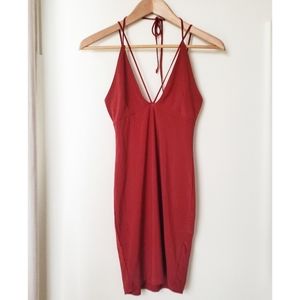 Forever 21 Red Hot Sexy Slinky Strappy Mini Dress